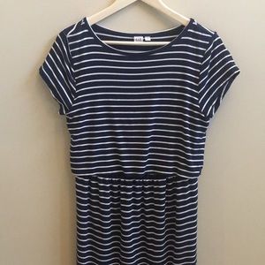 Gap Maternity- navy striped nursing dress, size S